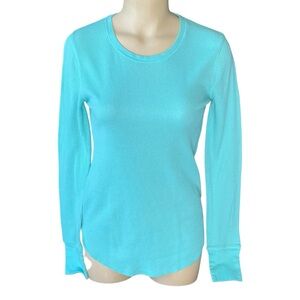 OLD NAVY Thermal Tunic Top Long Sleeve Turquoise Size Medium